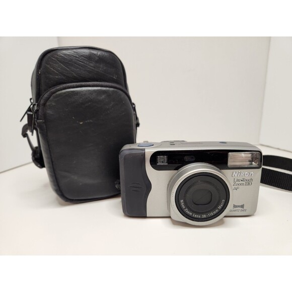 Nikon Lite Touch Zoom 110 AF 35mm Film P&S Compact Camera w/ Case Silver - Picture 1 of 12